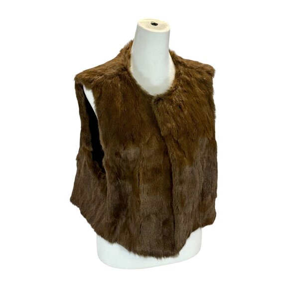 Chocolate Brown Genuine Fur Vest, One of a Kind, Perfect for Layering - Picture 4 of 8